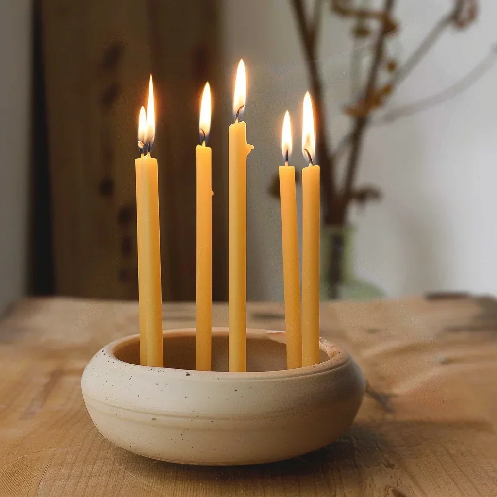 25 قطعة/1 حزمة شمعة هانوكا شمع - مراجعة Beeswax Taper Candle وسعره