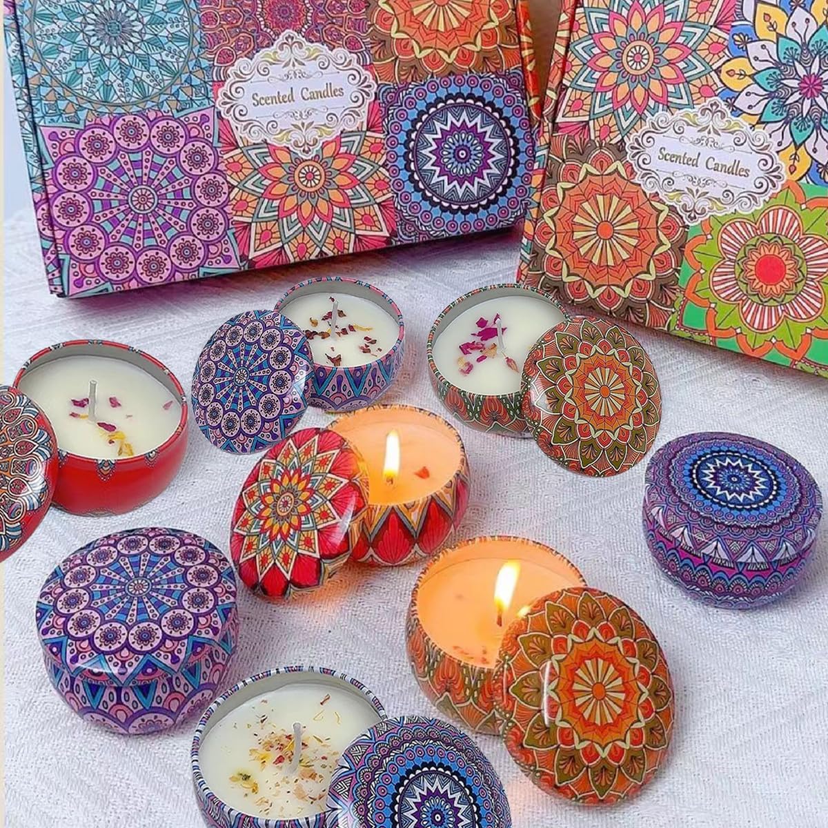 شمعة معطرة صغيرة بتصميم ماندال - مراجعة Home Fragrance Flowers وسعره